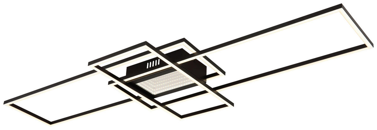 GLOBO LED-Deckenleuchte schwarz Metall Aluminium B/H/L: ca. 42x6,8x110,8 cm 1 Brennstellen SAUNDERS - schwarz (110,80/42,00/6,80cm) - GLOBO