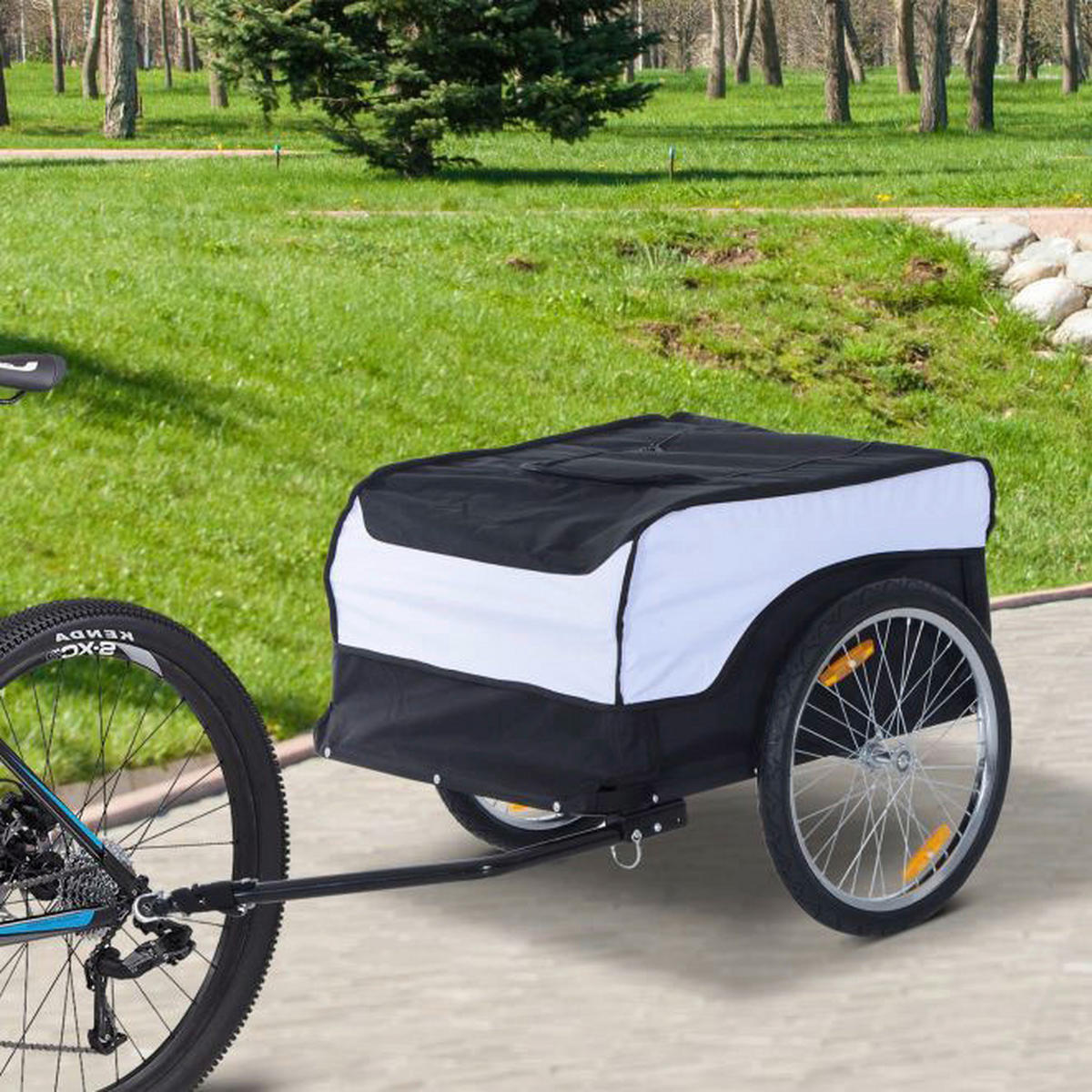 HOMCOM Transportanhänger fürs Fahrrad Transportanhänger B71-004 - HOMCOM