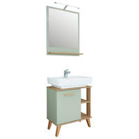 Badezimmer-Set Quickset 963 salbei Nachbildung Eiche Riviera Nachbildung B/H/T: ca. 60,5x200x33 cm Quickset 963 - Eiche/salbei (60,50/200,00/33,00cm) - Pelipal