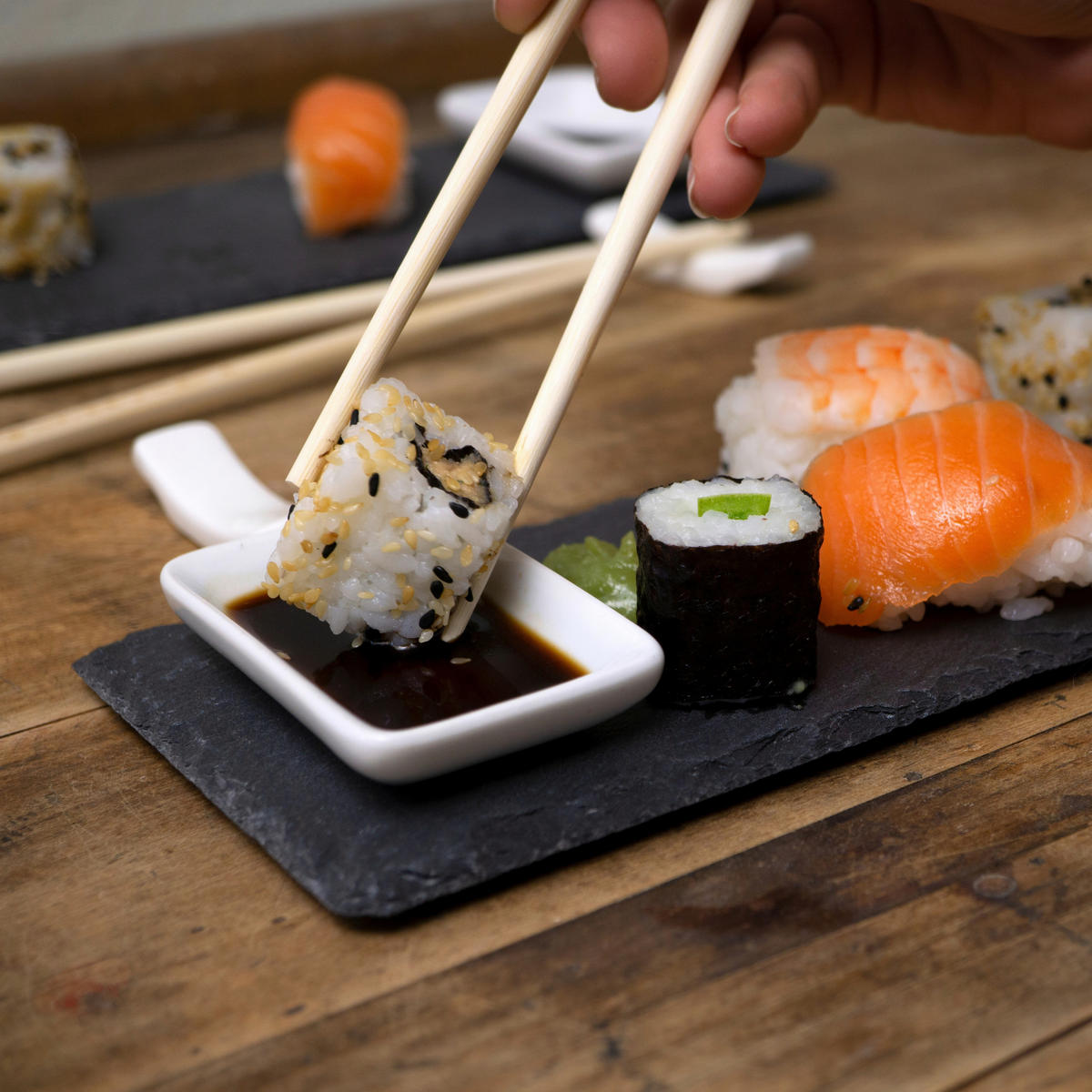 Moritz & Moritz Sushi-Set Lemongras schwarz Schiefer Lemongras - schwarz - Moritz & Moritz