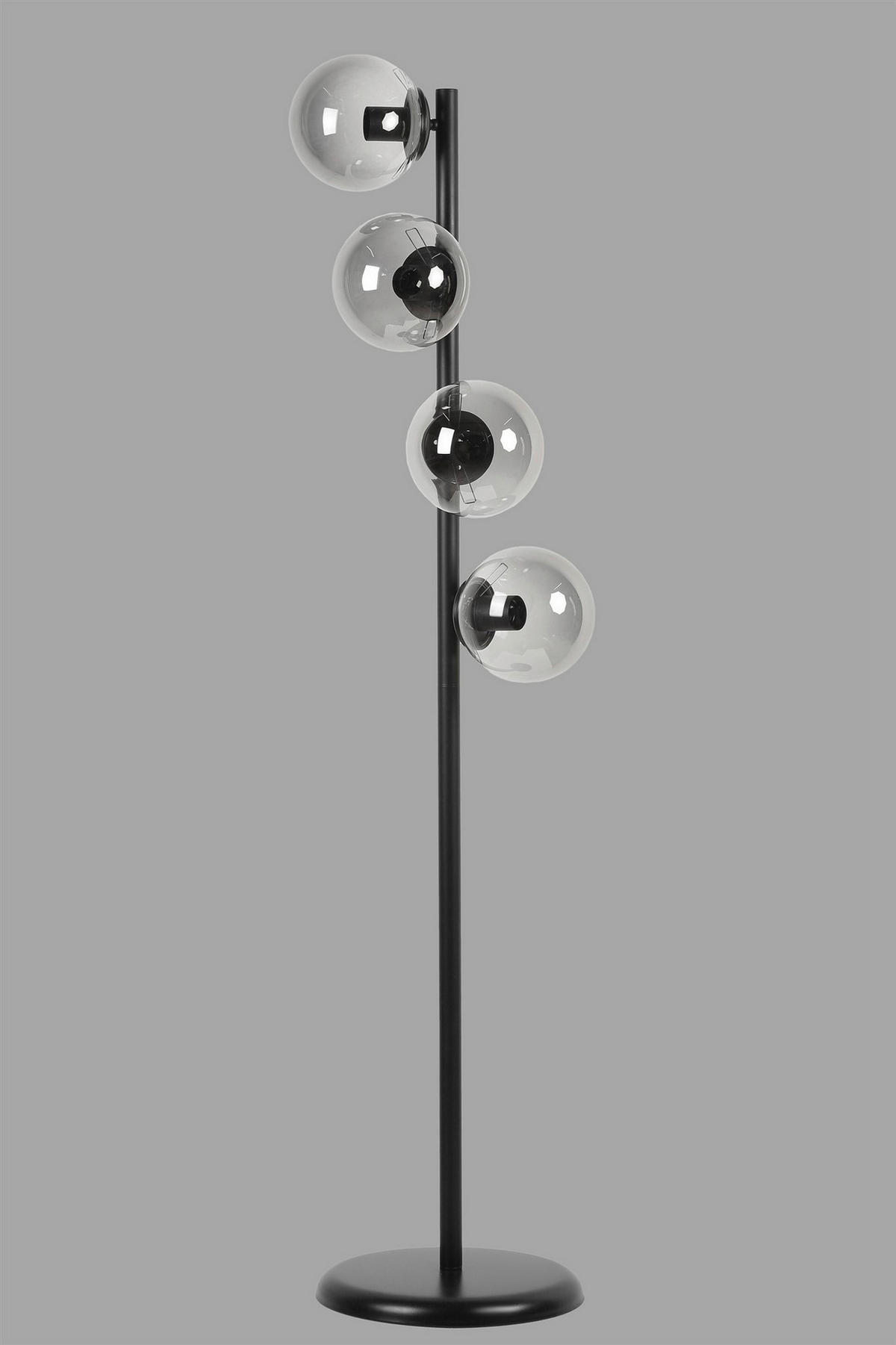 Opviq Stehleuchte schwarz Glas Metall B/H/L: ca. 30x137x30 cm E27 4 Brennstellen Stehleuchte_8730-2 - schwarz (30,00/30,00/137,00cm) - Opviq