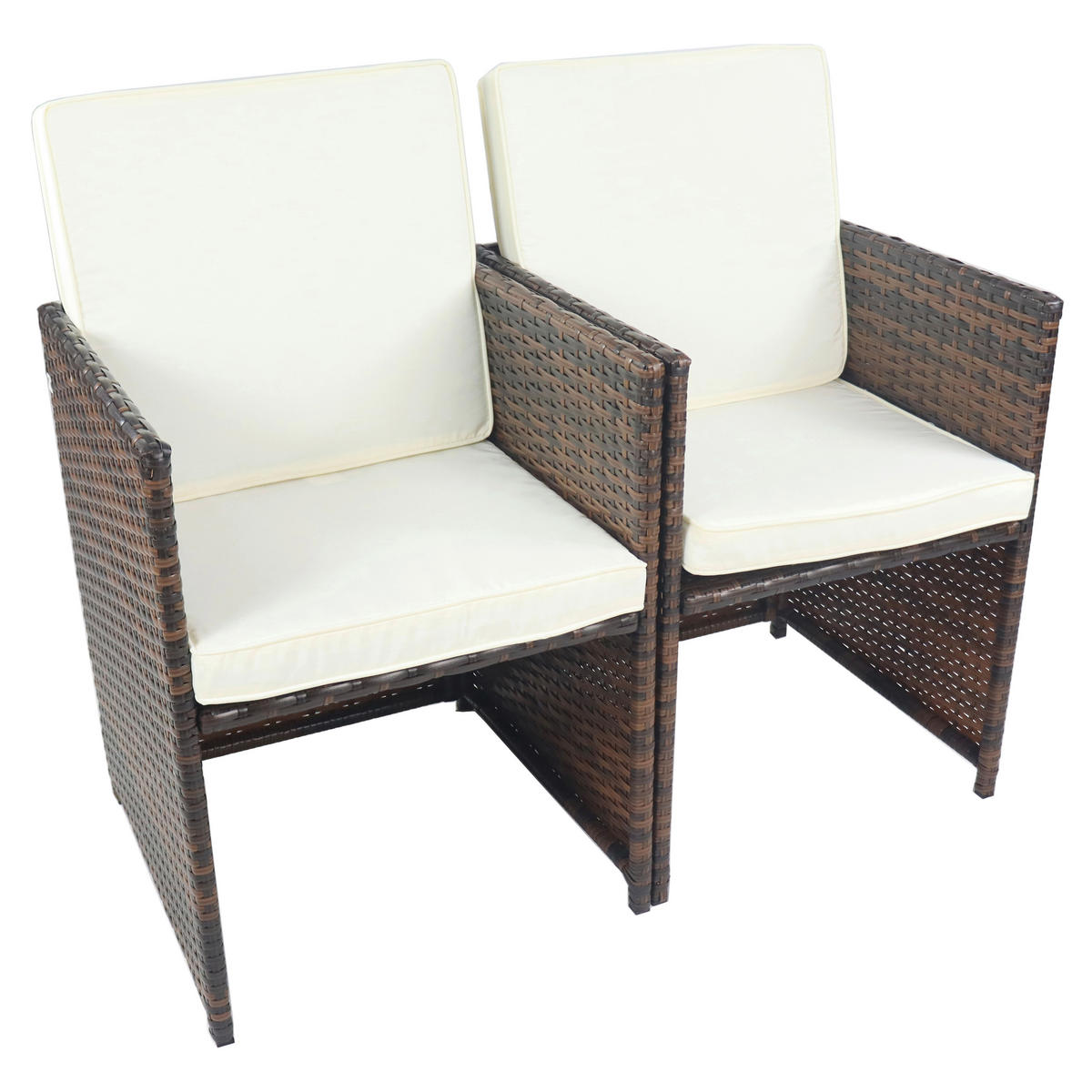 VCM Gartenstuhl 2er Set braun Rattan B/H/L: ca. 53x84x53 cm Gartenstuhl 2er Set Raloso - braun (53,00/53,00/84,00cm) - VCM