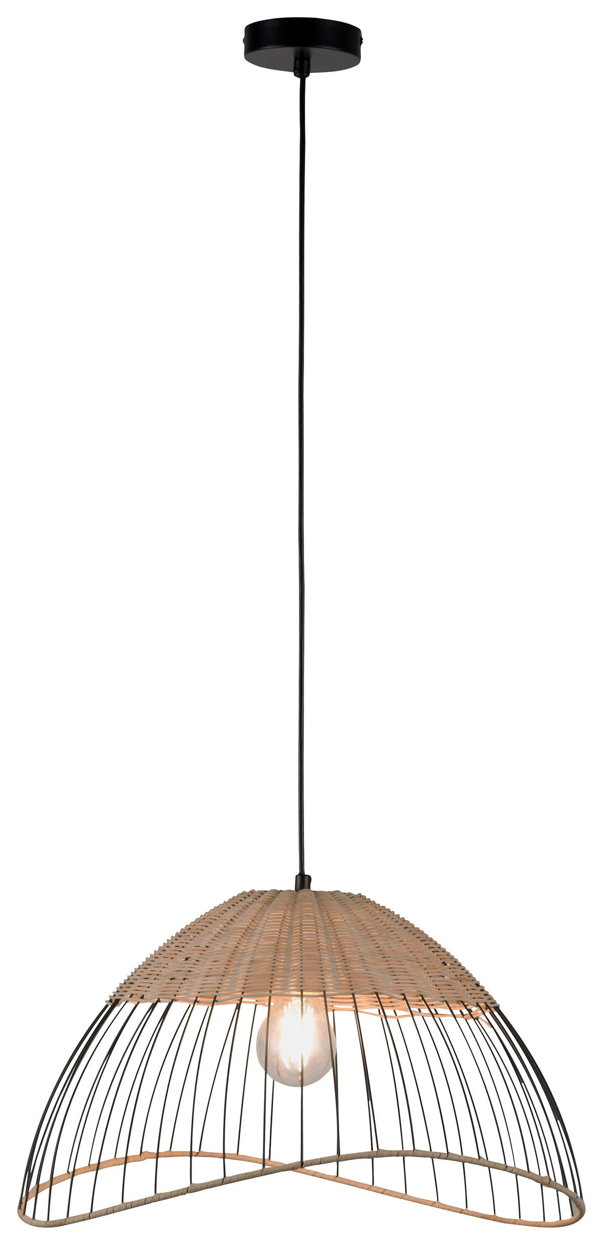 Just Light Pendelleuchte KORE 30207-79AO natur braun Holz Metall H/D: ca. 120x48 cm E27 1 Brennstellen KORE - braun/natur (48,00/120,00cm) - Just Light