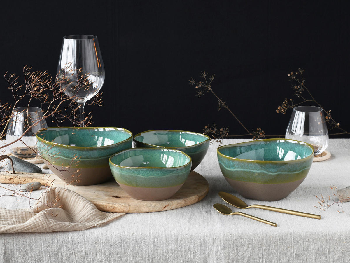 CreaTable Bowl-Set Basalt Bio olive Steinzeug Basalt Bio - olive - CreaTable