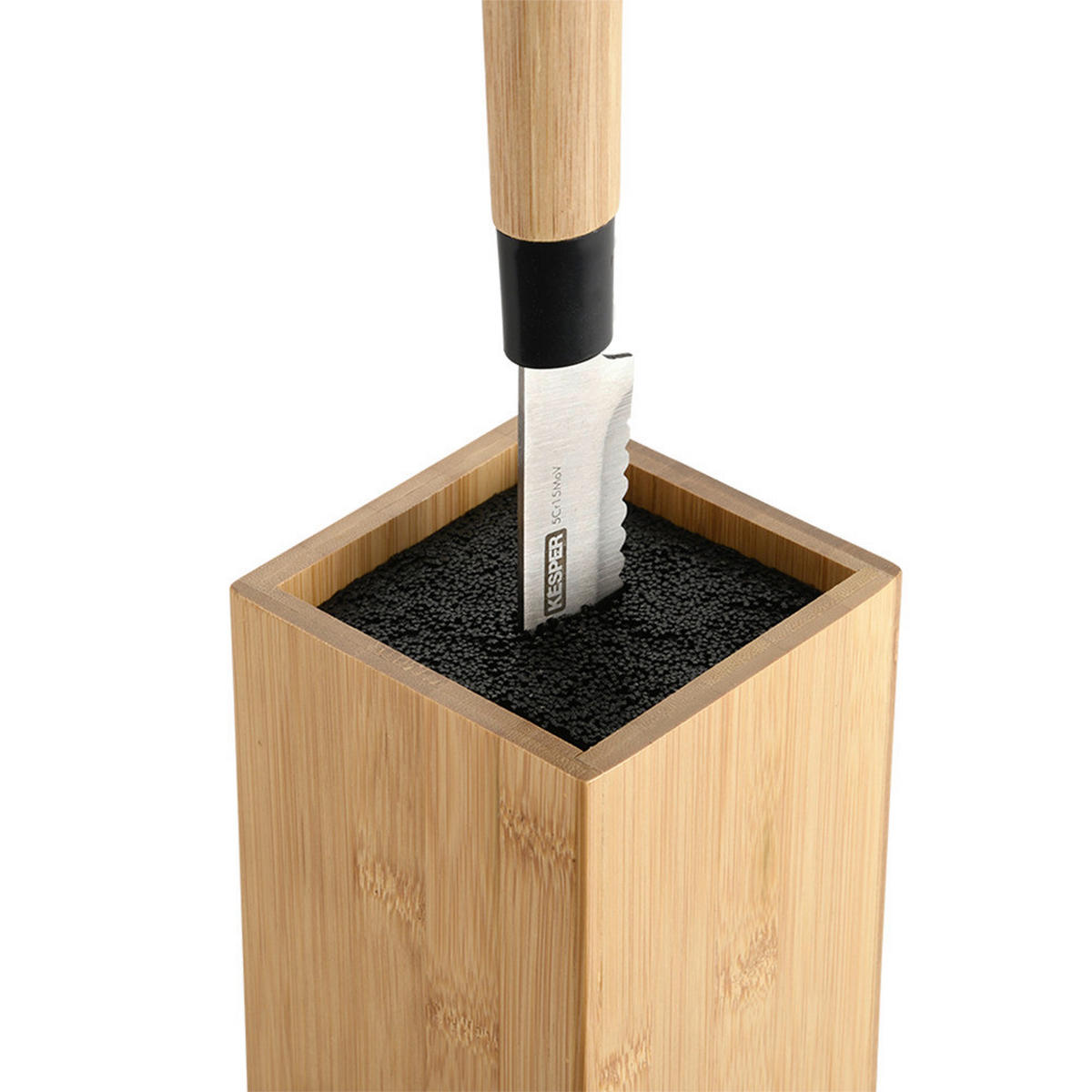 Kesper Messerblock Messerblock - braun/grün (10,00/10,00/23,00cm) - Kesper