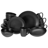 CreaTable Kombiservice Magic Black schwarz Steinzeug 20 tlg. Magic Black - schwarz - CreaTable