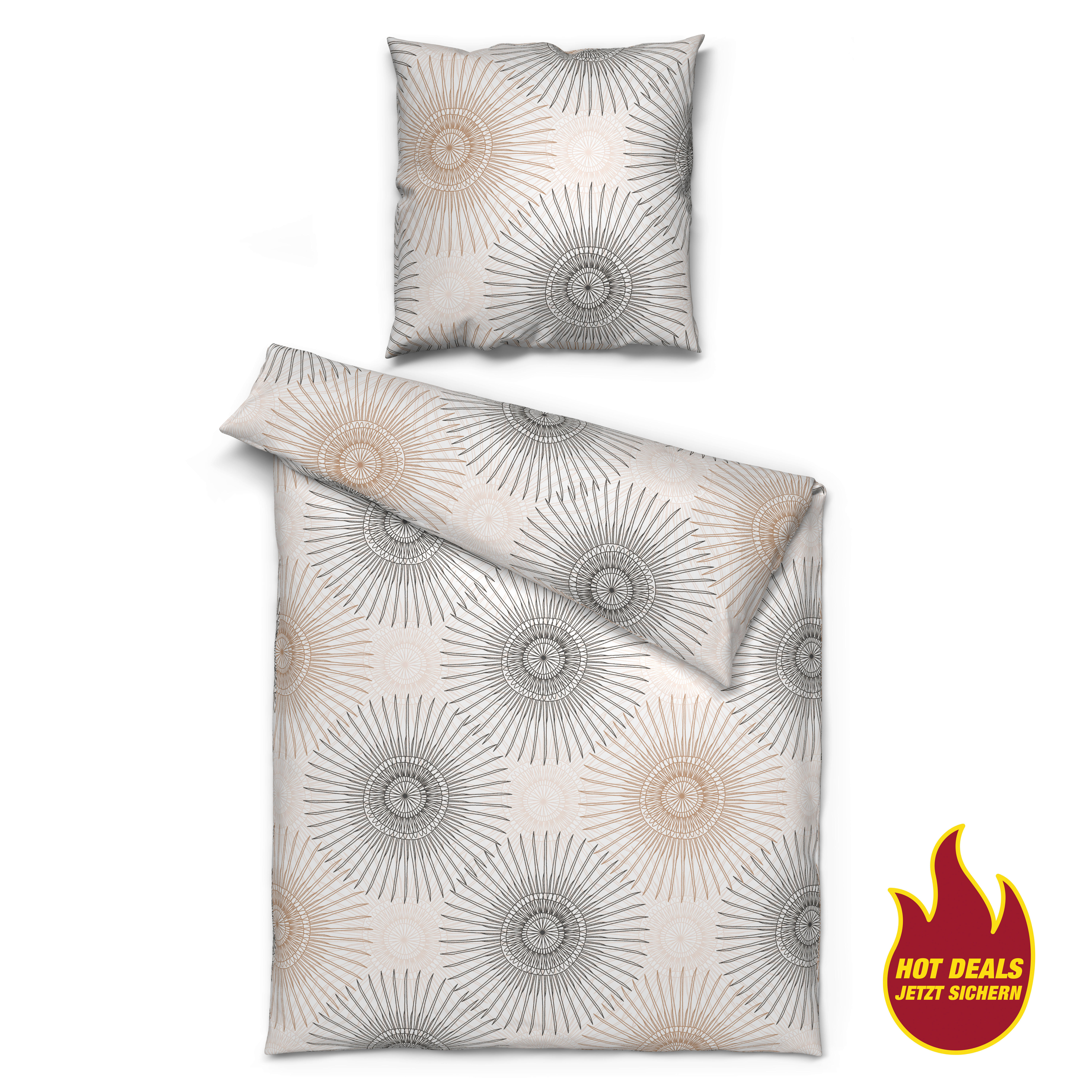 Baumwoll Bettwäsche Bettwäsche-Cotton_Touch Berta - beige (135,00/200,00cm) - Sensation