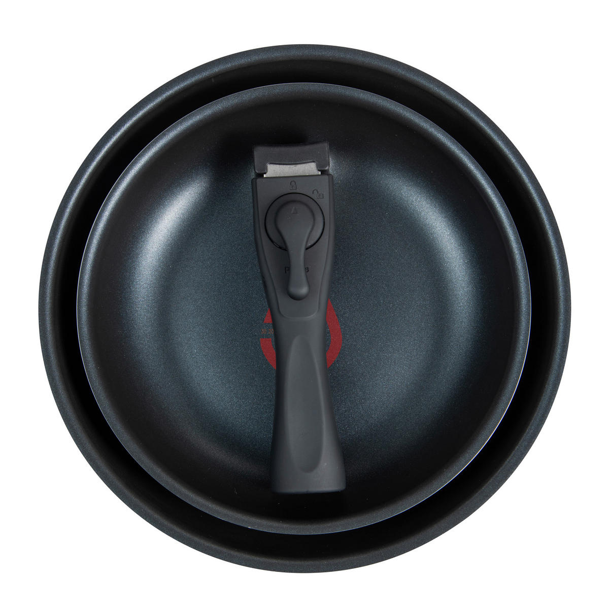 BERGNER Pfannenset CLICK & COOK silber Aluminium CLICK & COOK - schwarz/silber (38,50/35,50/5,60cm) - BERGNER