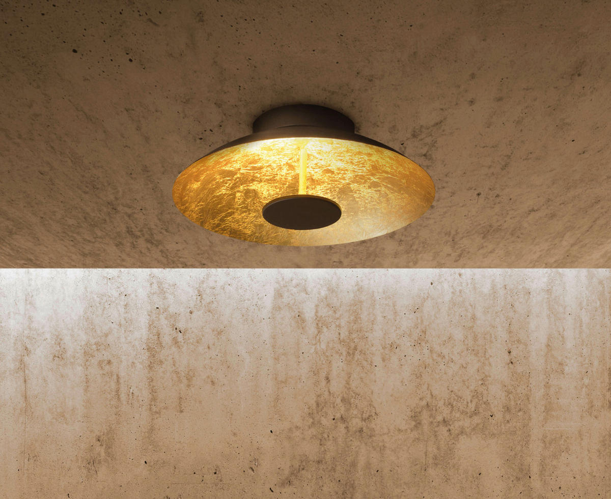 Näve Leuchten Deckenleuchte 1265458 gold schwarz Metall B/H/T: ca. 40x15x40 cm null 1 Brennstellen Firenze - gold/schwarz (40,00/15,00/40,00cm) - Näve Leuchten