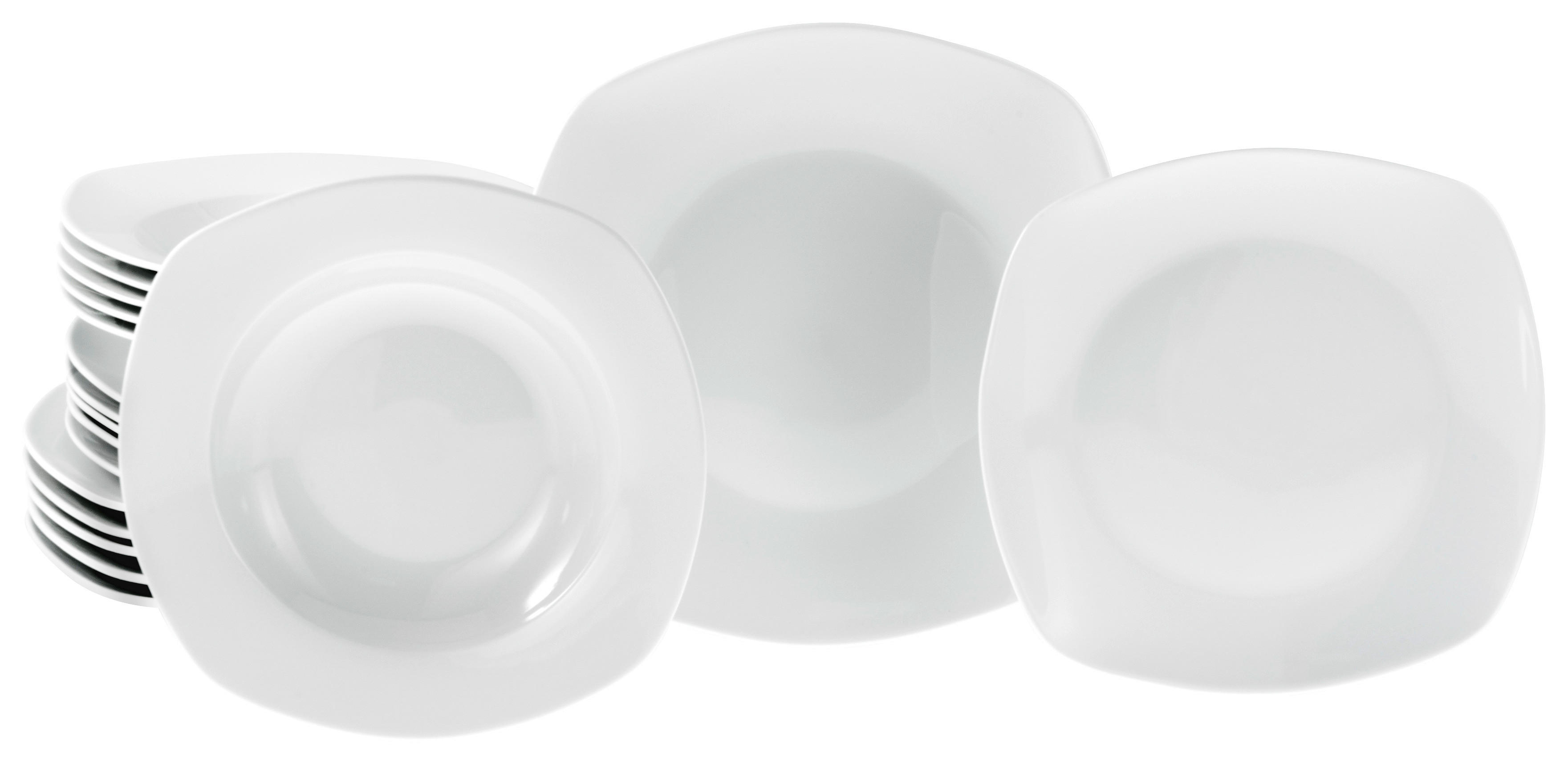 CreaTable Tafelservice Amelie weiß Porzellan 18 tlg. Amelie - weiß - CreaTable