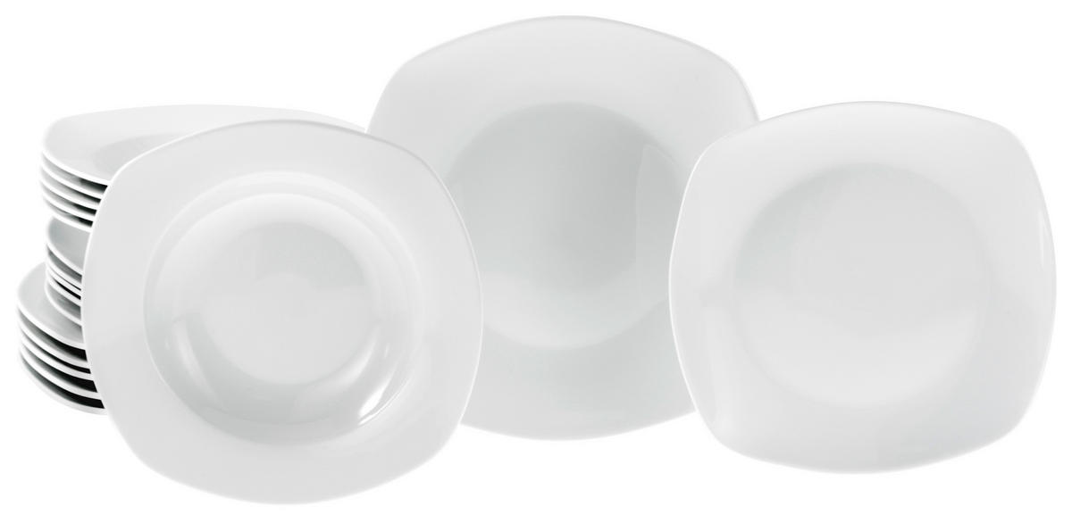 CreaTable Tafelservice Amelie weiß Porzellan 18 tlg. Amelie - weiß - CreaTable
