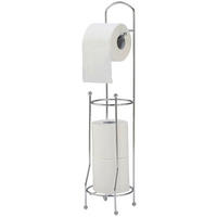 Stand-WC-Garnitur Chrom Metall Stand-Papierrollenhalter - Chrom - POCOline