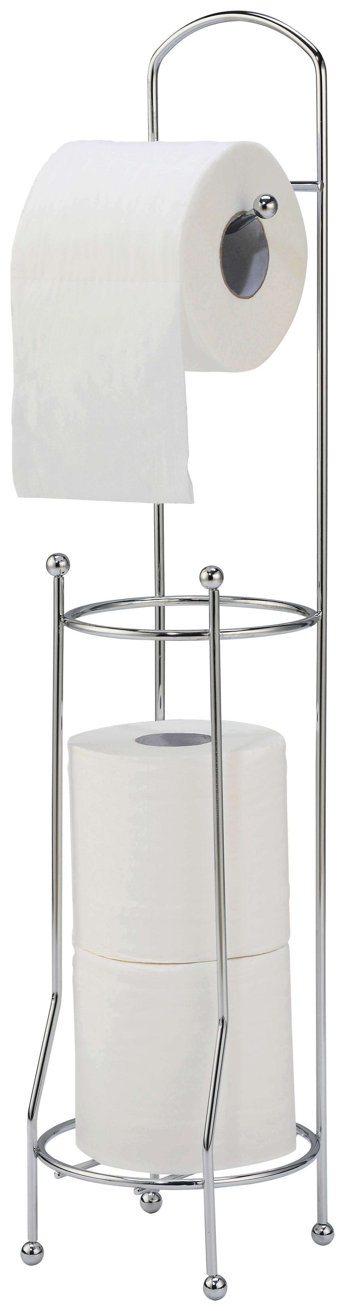 Stand-WC-Garnitur Chrom Metall Stand-Papierrollenhalter - Chrom - POCOline