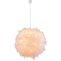 GLOBO Pendelleuchte weiß Textil Kunststoff H/T: ca. 130x60 cm E27 1 Brennstellen KATUNGA - weiß (60,00cm) - GLOBO
