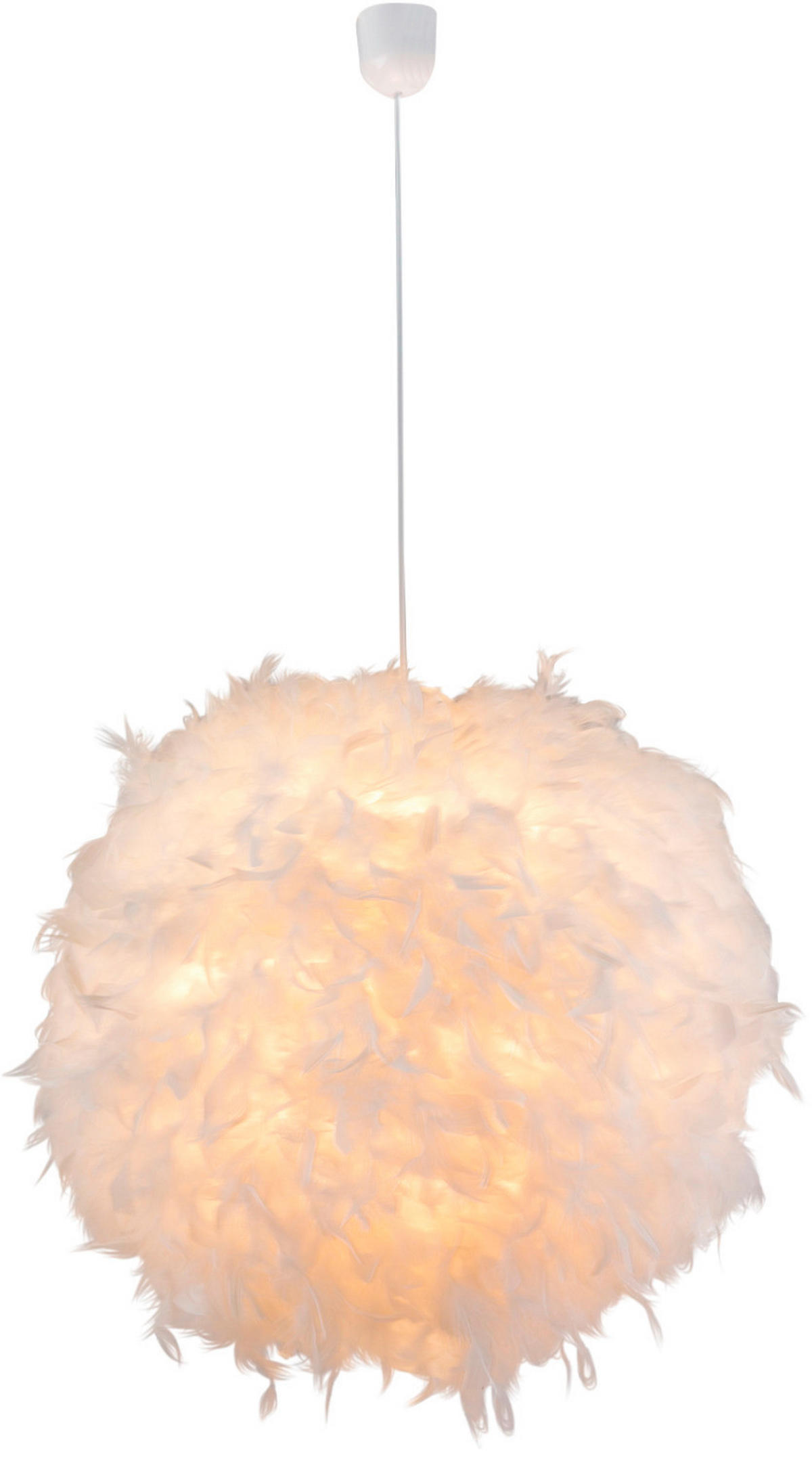 GLOBO Pendelleuchte weiß Textil Kunststoff H/T: ca. 130x60 cm E27 1 Brennstellen KATUNGA - weiß (60,00cm) - GLOBO
