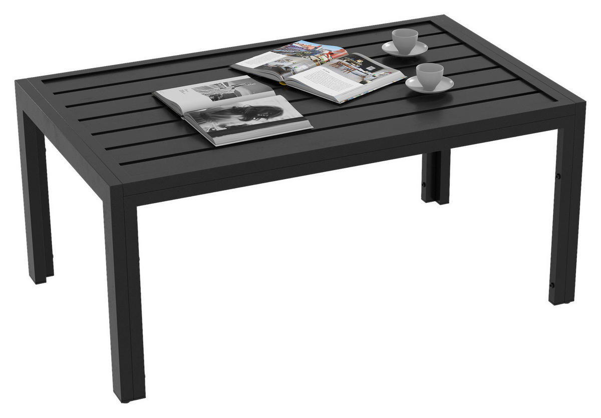 Outsunny Balkontisch schwarz Stahl B/H/L: ca. 61x46x101,5 cm Balkontisch - schwarz (101,50/61,00/46,00cm) - Outsunny
