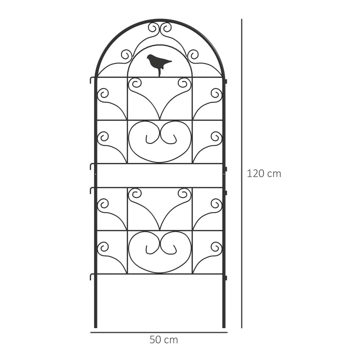 Outsunny Rankgitter schwarz B/H/L: ca. 1,3x120x50 cm Rankgitter - schwarz (50,00/1,30/120,00cm) - Outsunny