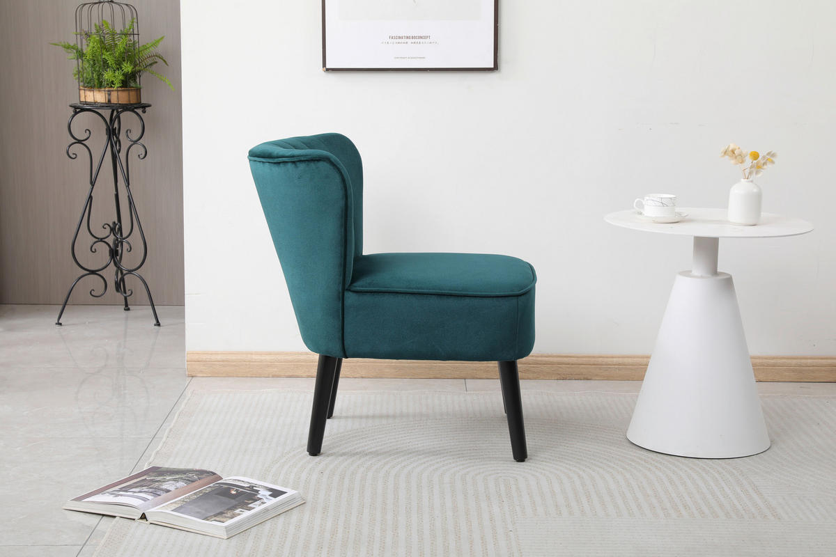 Sessel Emily grün Microfaser B/H/T: ca. 57x76x72 cm Emily - schwarz/grün (57,00/76,00/72,00cm)