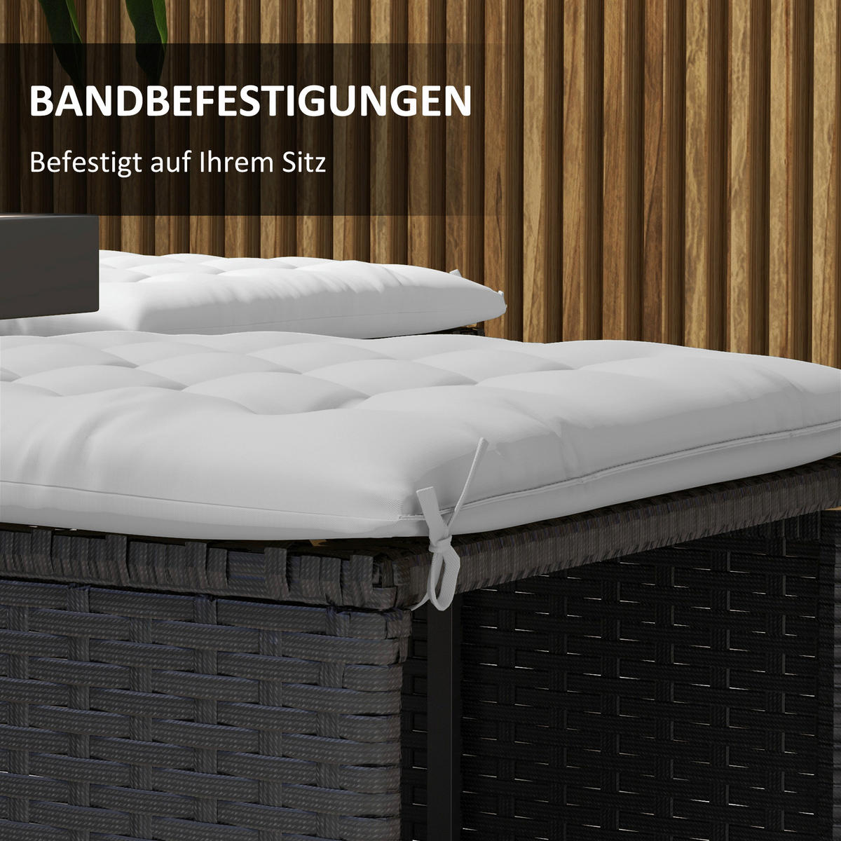 Outsunny Auflagen 6er-Set hellgrau Polyester B/H/L: ca. 40x4x40 cm Auflagen 6er-Set - hellgrau (40,00/40,00/4,00cm) - Outsunny