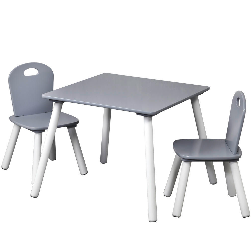Kesper Kindertisch mit zwei Stühlen grau Spanplatte B/H/L: ca. 55x45x55 cm
