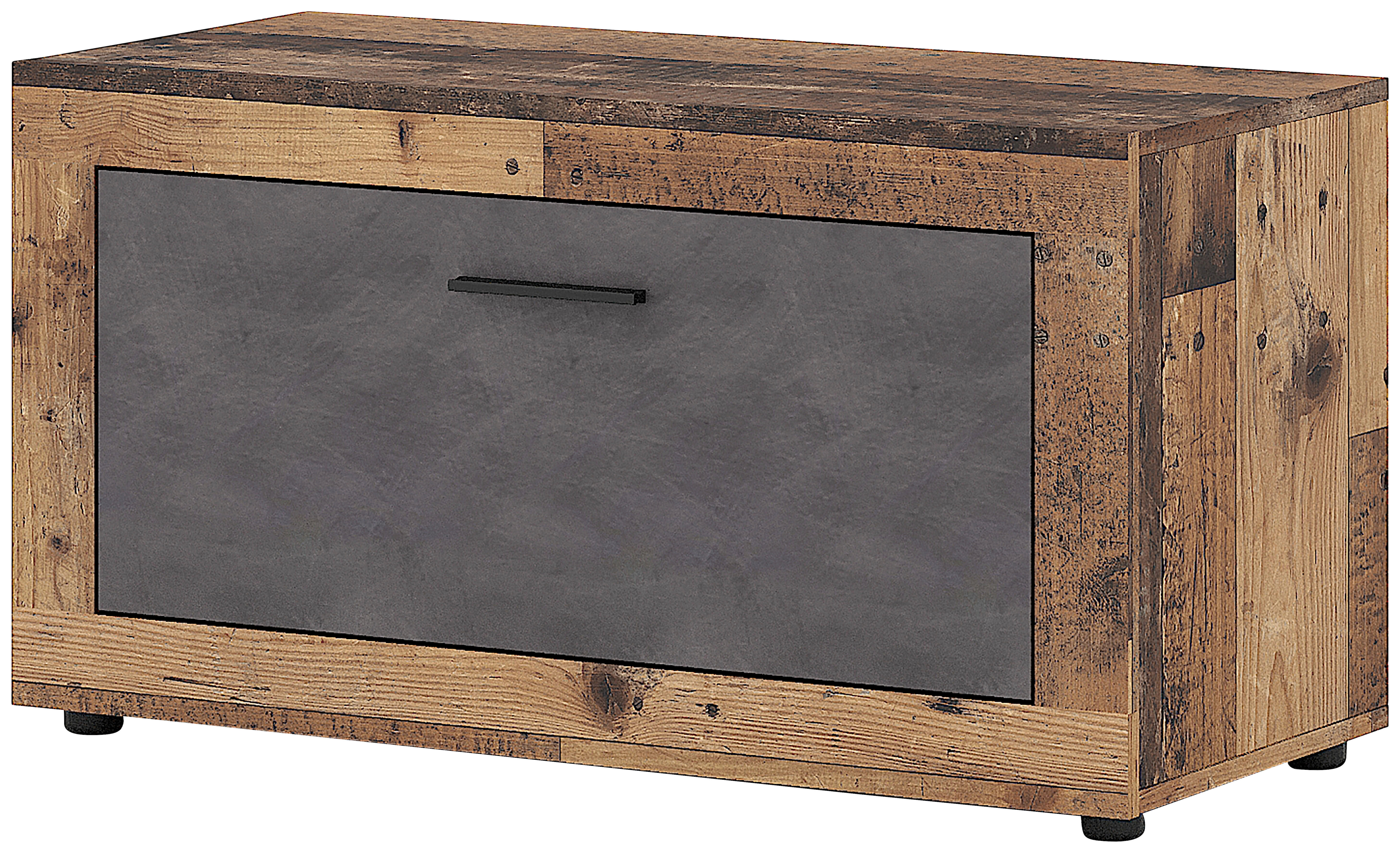 Schuhschrank LUNA 2 Eiche Matera Nachbildung Beton Optik B/H/T: ca. 88,9x48x40 cm LUNA 2 - Eiche/Beton (88,90/48,00/40,00cm) - WIPMEB