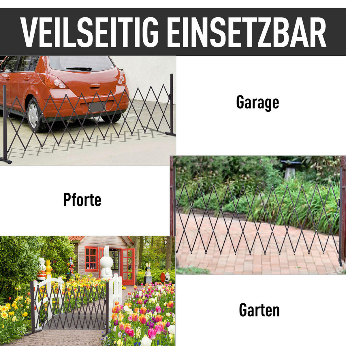 Outsunny Scherengitter dunkelbraun Aluminium B/H/L: ca. 31x103,5x300 cm Scherengitter - dunkelbraun (300,00/31,00/103,50cm) - Outsunny