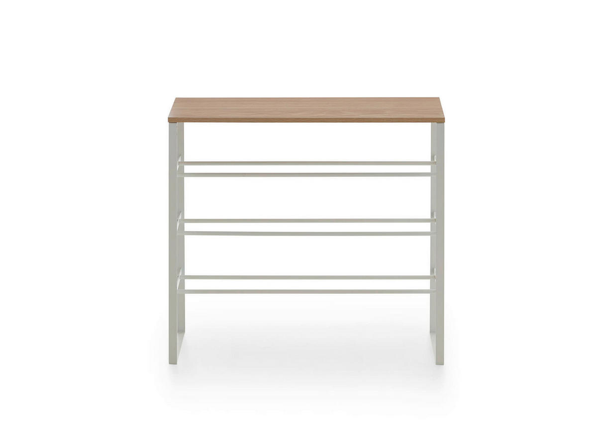 Schuhregal weiß Eiche Artisan Nachbildung B/H/T: ca. 66x61x25 cm KLEINMÖBEL Schuhregal - Eiche/weiß (66,00/61,00/25,00cm) - xonox.home