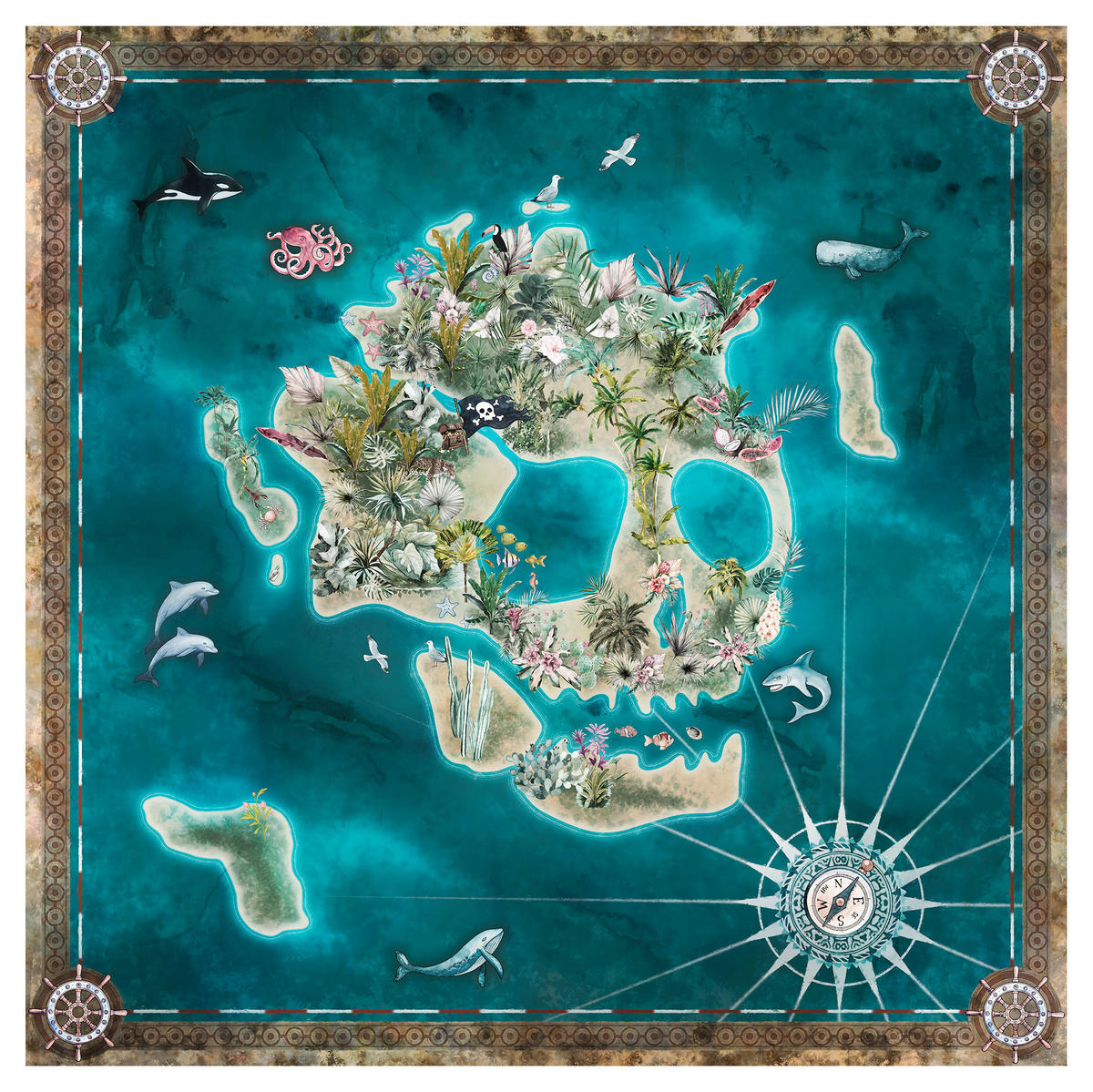 Komar Fototapete Skull Island B/L: ca. 250x250 cm Skull Island - (250,00/250,00cm) - Komar