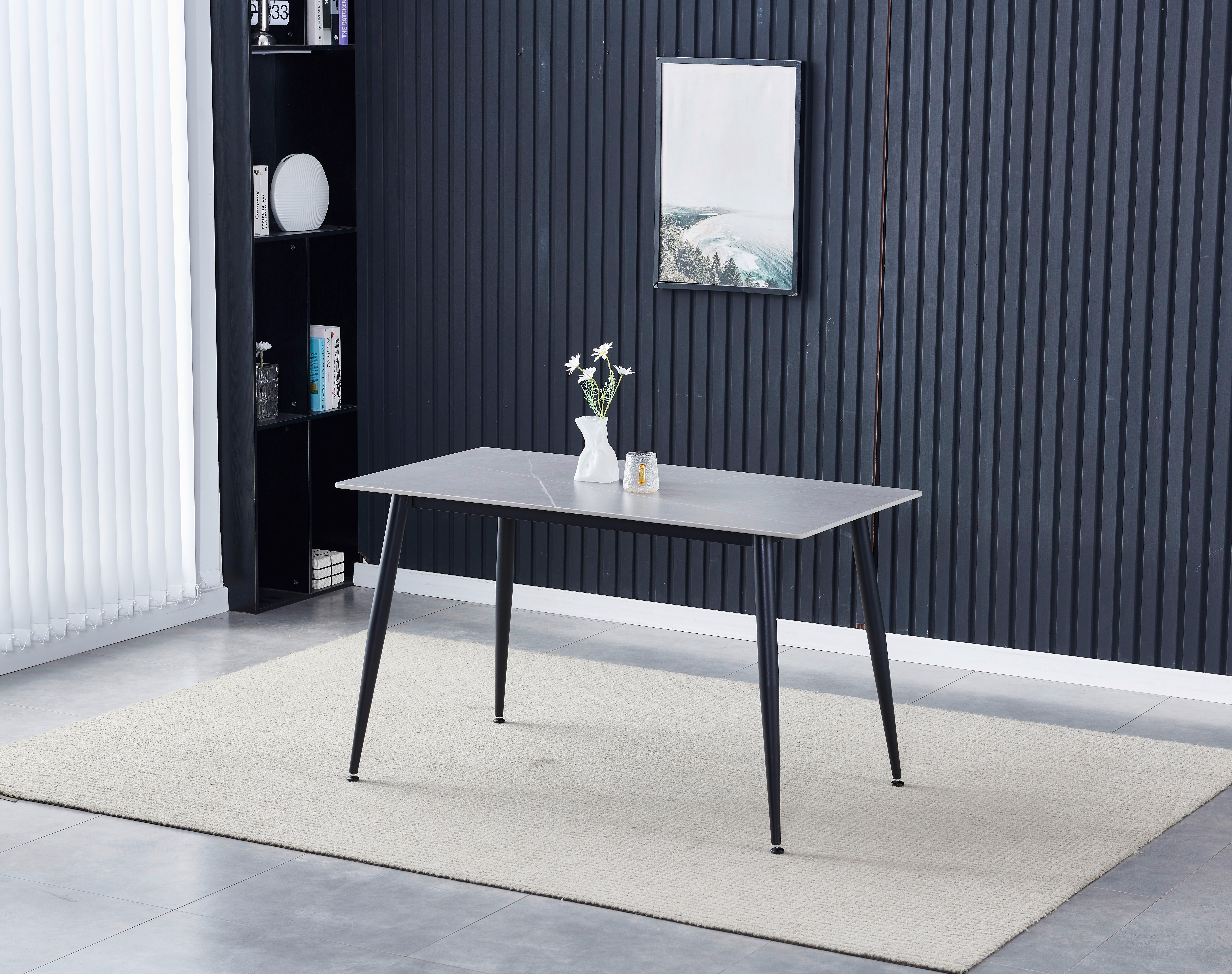 Esstisch Madrid grau B/H/T: ca. 140x75x80 cm Madrid - schwarz/grau (140,00/75,00/80,00cm)