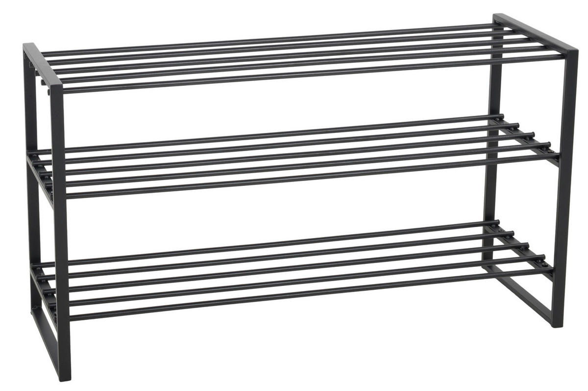 Schuhregal Stine schwarz Metall B/H/T: ca. 90x50x30 cm Stine - schwarz (90,00/50,00/30,00cm)
