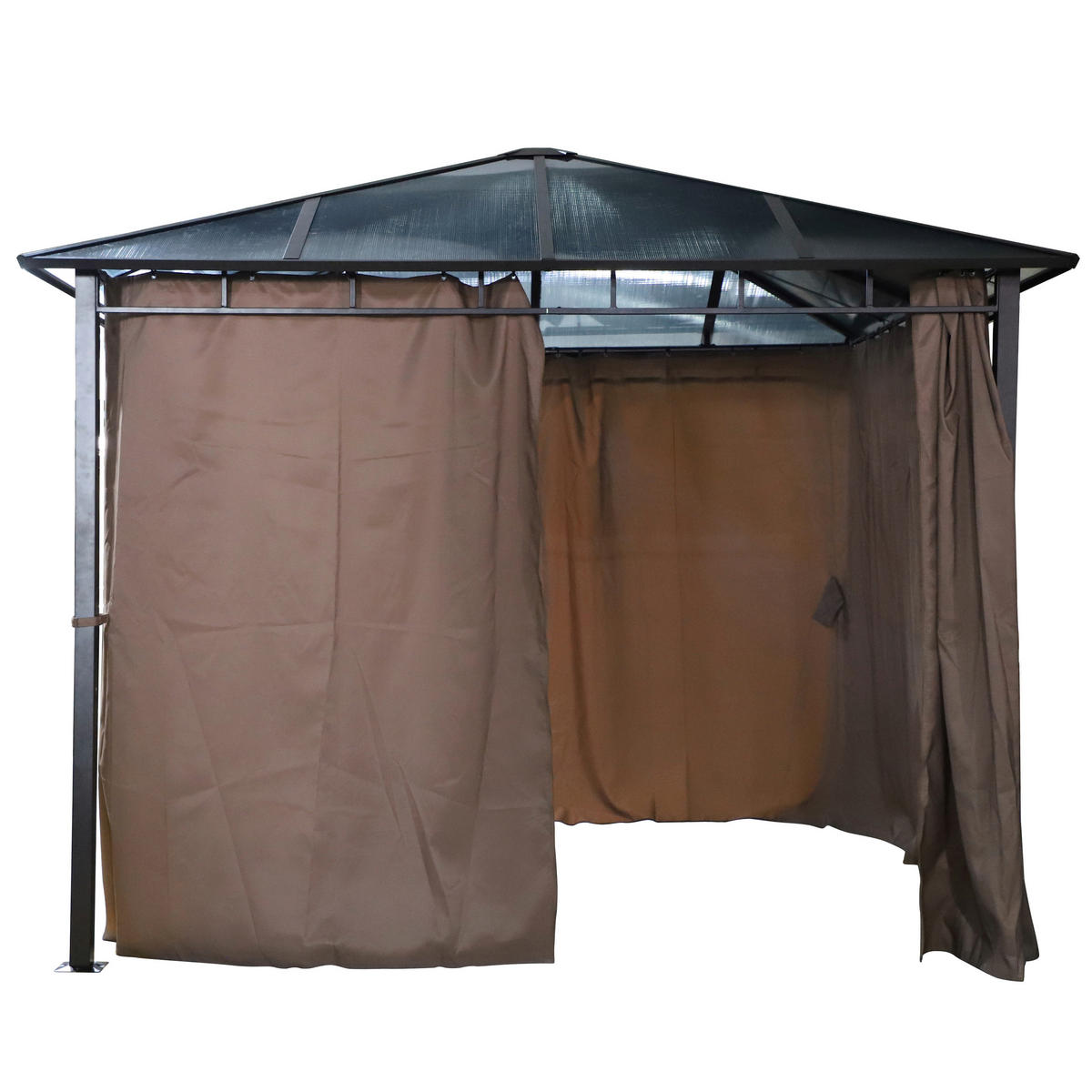 Pavillon Xenia grau Stahl B/H/L: ca. 300x270x300 cm Xenia - braun/grau (300,00/300,00/270,00cm)