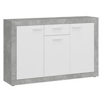 Kommode Focus Beton Optik weiß glänzend B/H/T: ca. 133,9x90x39 cm Focus - Beton/weiß (133,90/90,00/39,00cm)