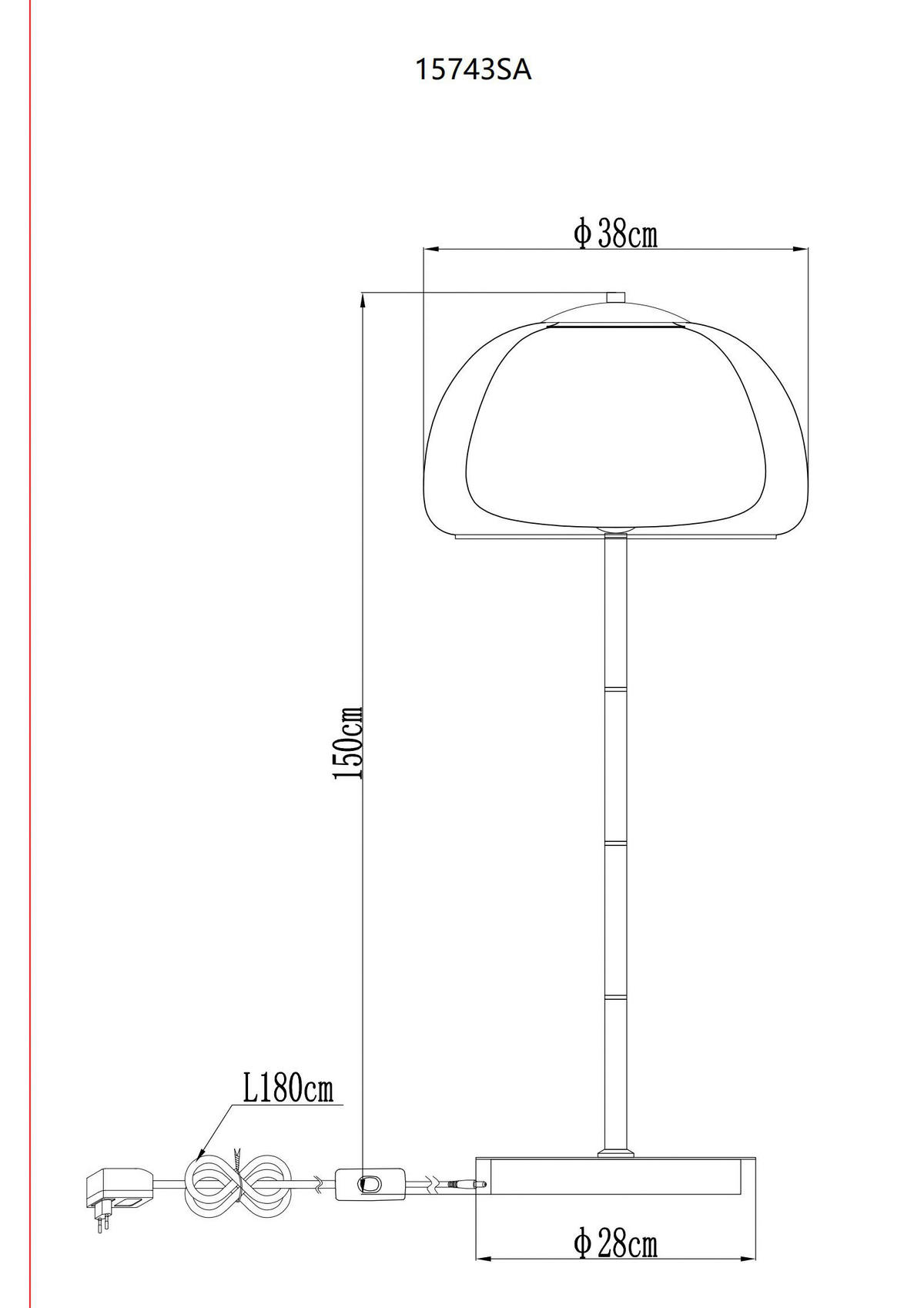 GLOBO Stehleuchte gold Metall Glas B/H/L: ca. 44x37x44 cm Stehleuchte-Avila - gold (44,00/44,00/37,00cm) - GLOBO