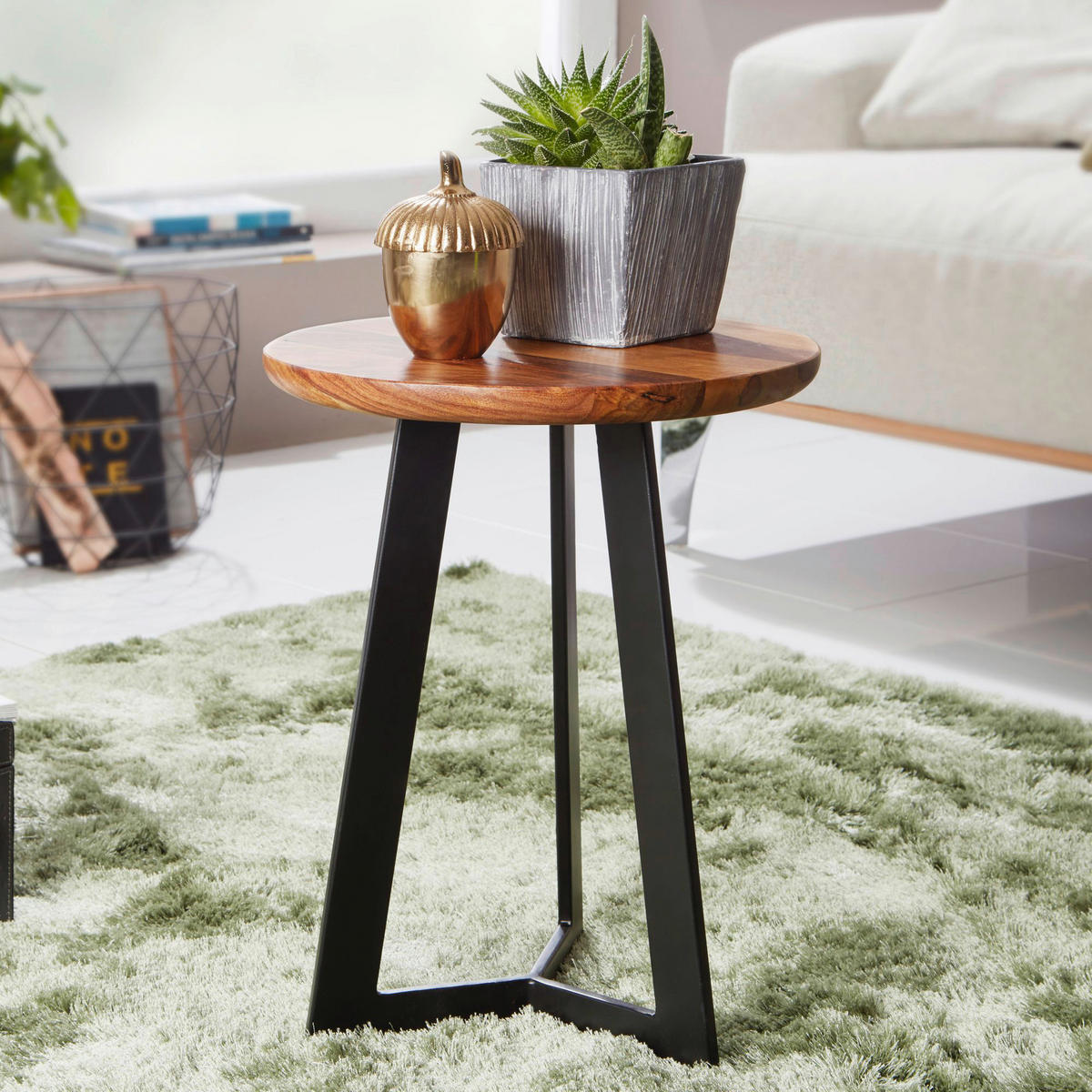Beistelltisch rosenholz Nachbildung Holz B/H/T: ca. 35x37x35 cm Beistelltisch - rosenholz (35,00/37,00/35,00cm) - Wohnling