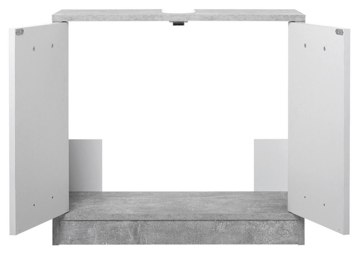 Bad-Set Madeira Beton Optik weiß B/H/T: ca. 123x76,5x28 cm Madeira - weiß (123,00/76,50/28,00cm)