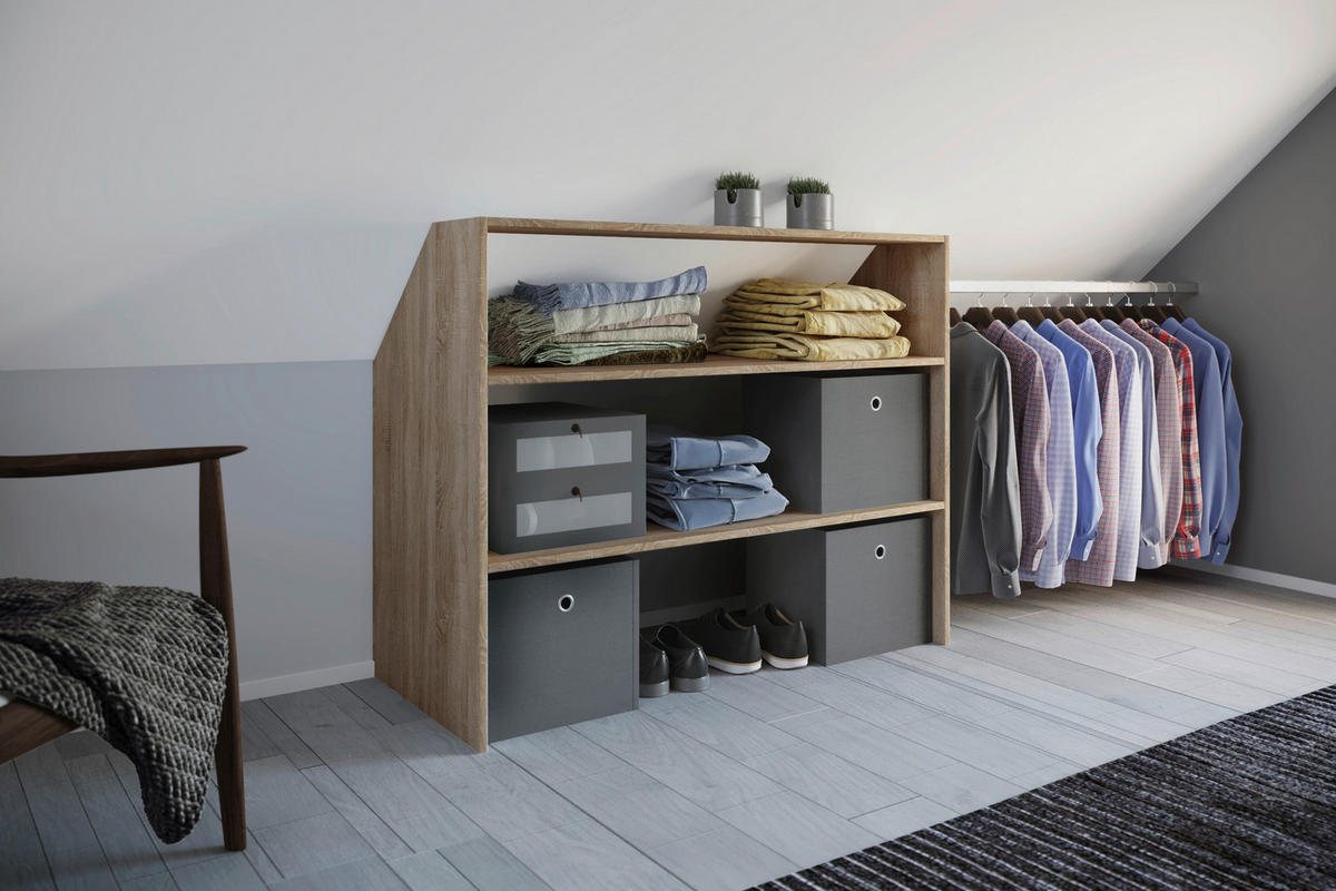 Regal Dacho Eiche Sonoma Nachbildung B/H/T: ca. 90x100x50 cm Dacho - Eiche (90,00/100,00/50,00cm) - VCM Möbel