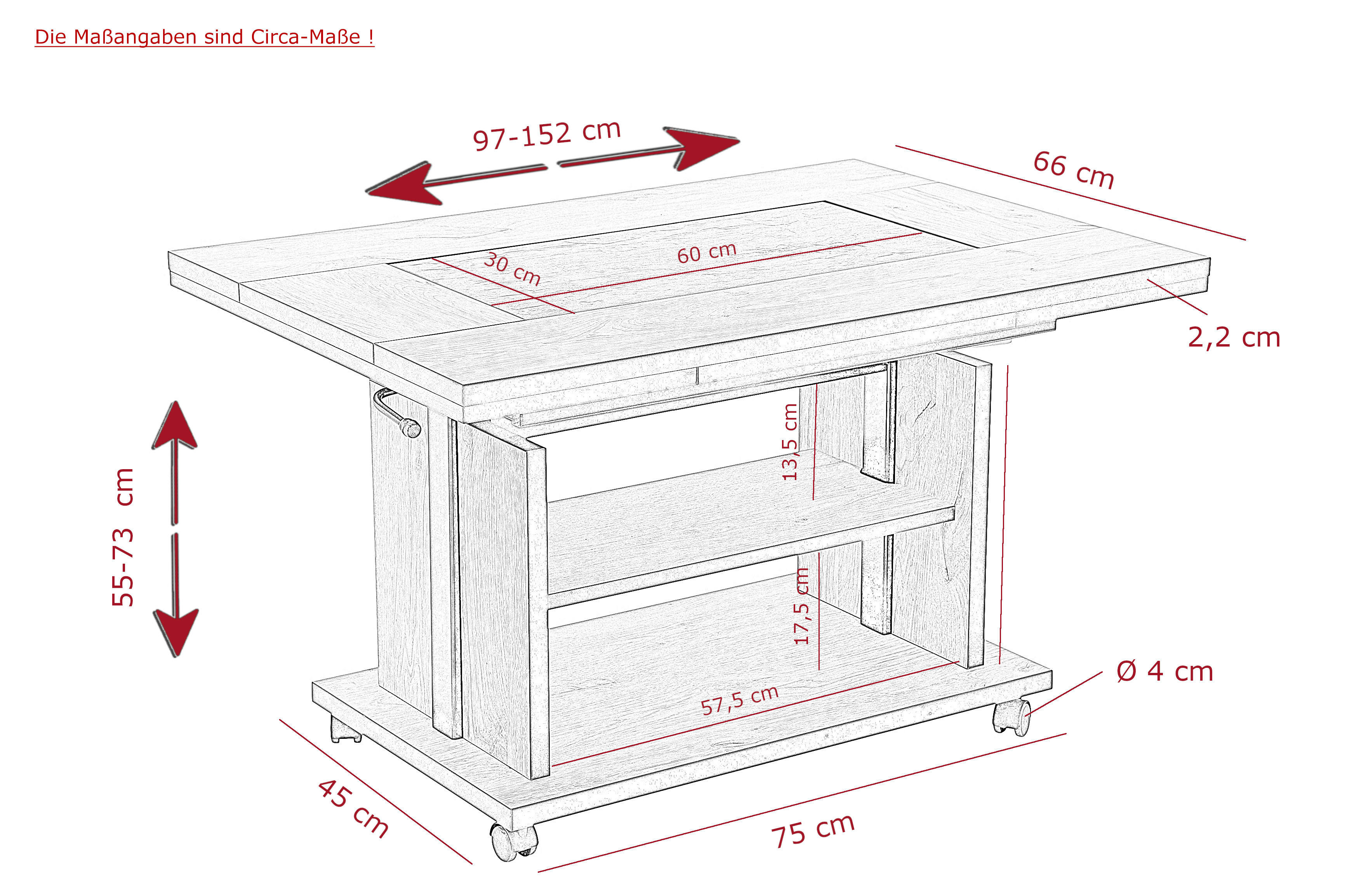 Couchtisch Berlin braun B/H/T: ca. 152x73x66 cm Berlin - braun (152,00/73,00/66,00cm) - Hela