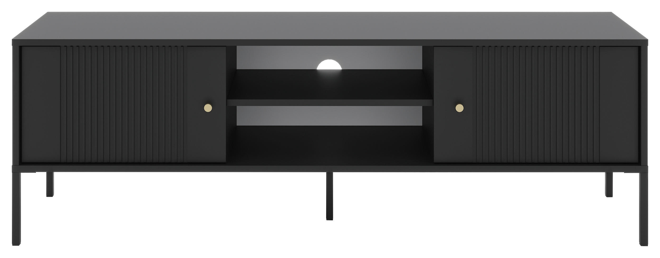 TV-Lowboard ISEO schwarz matt B/H/T: ca. 154,5x50,5x39 cm ISEO - schwarz (154,50/50,50/39,00cm) - WIPMEB