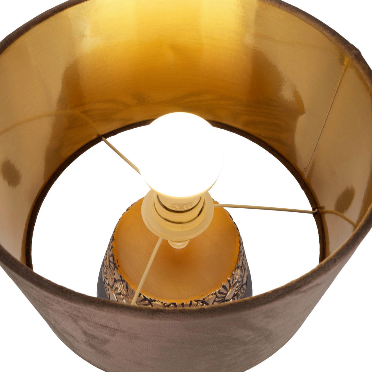 Näve Leuchten Tischleuchte tabak Keramik B/H/T/D: ca. 26x39x26x26 cm E27 1 Brennstellen BRONCO - tabak (26,00/39,00/26,00cm) - Näve Leuchten