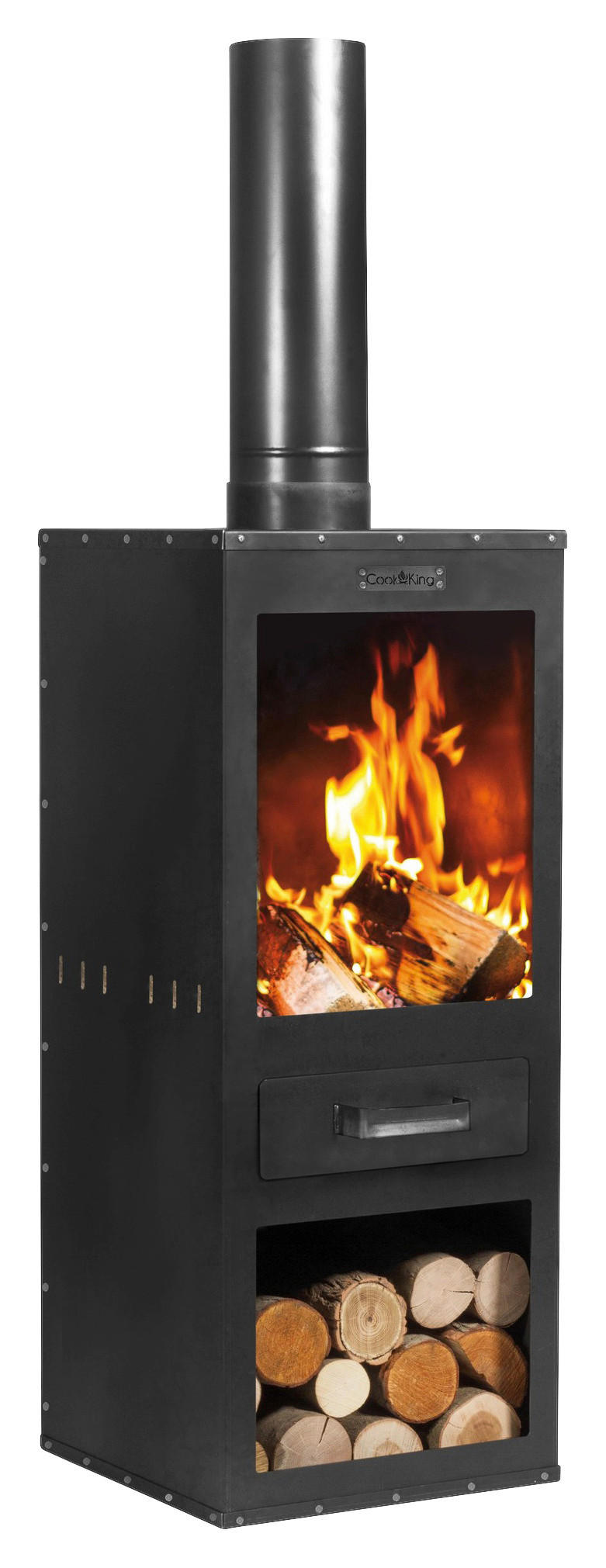 CookKing Gartenofen Rosa schwarz Stahl B/H/T: ca. 40x150x40 cm Rosa - schwarz (40,00/150,00/40,00cm) - CookKing