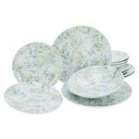 CreaTable Tafelservice Tropical - Serie Home multicolor Porzellan 12 tlg. Tropical - Serie Home - multicolor - CreaTable
