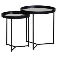 Beistelltisch 2er-Set schwarz 2er-Set - schwarz - Wohnling