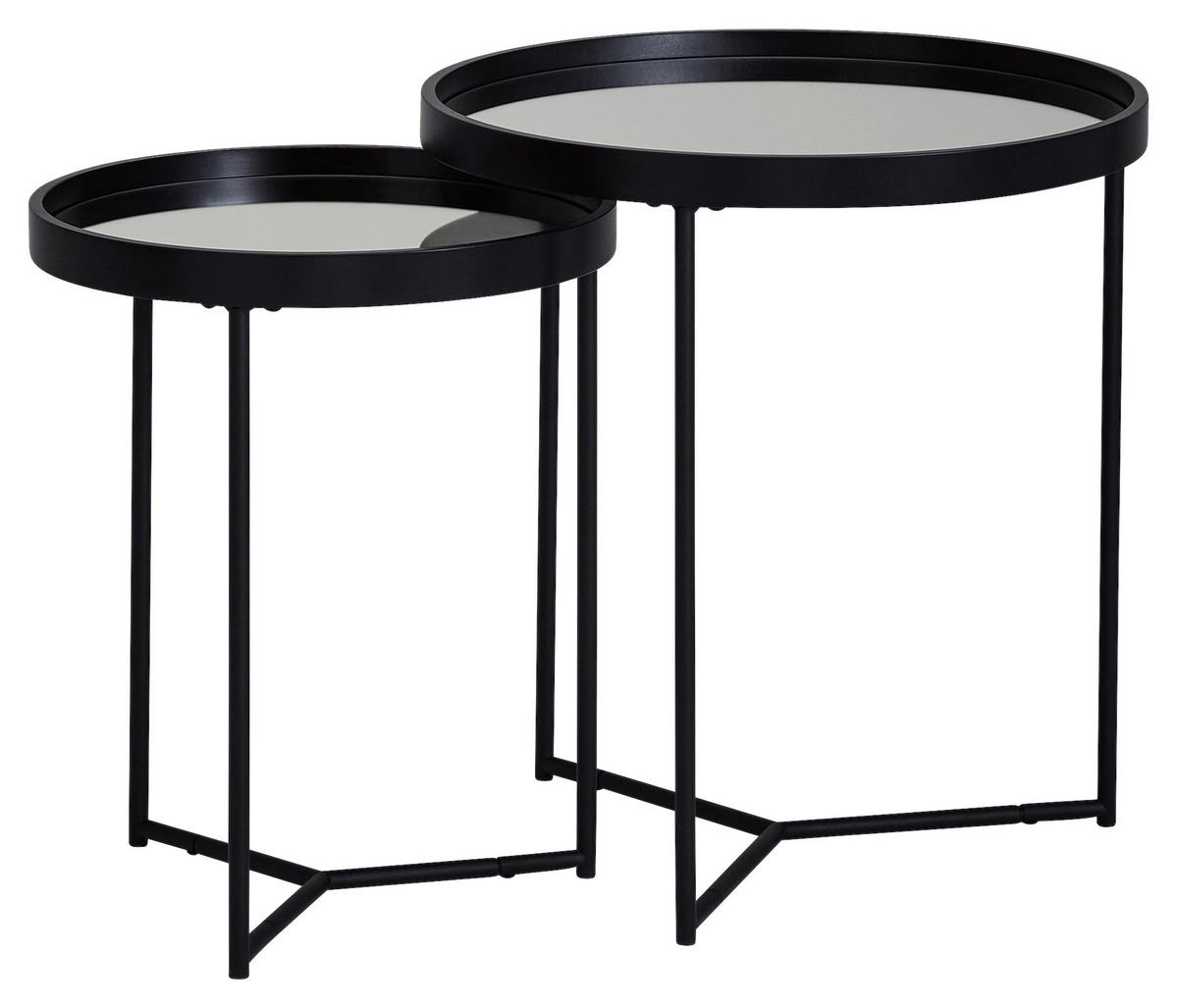 Beistelltisch 2er-Set schwarz 2er-Set - schwarz - Wohnling