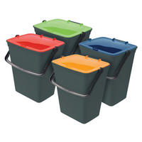 Eco-Logico Abfalltrennbehälter 4er Set mehrfarbig B/H/L: ca. 26,5x41x30,5 cm Abfalltrennbehälter_4xca.14l - mehrfarbig/grau (30,50/26,50/41,00cm) - Eco-Logico