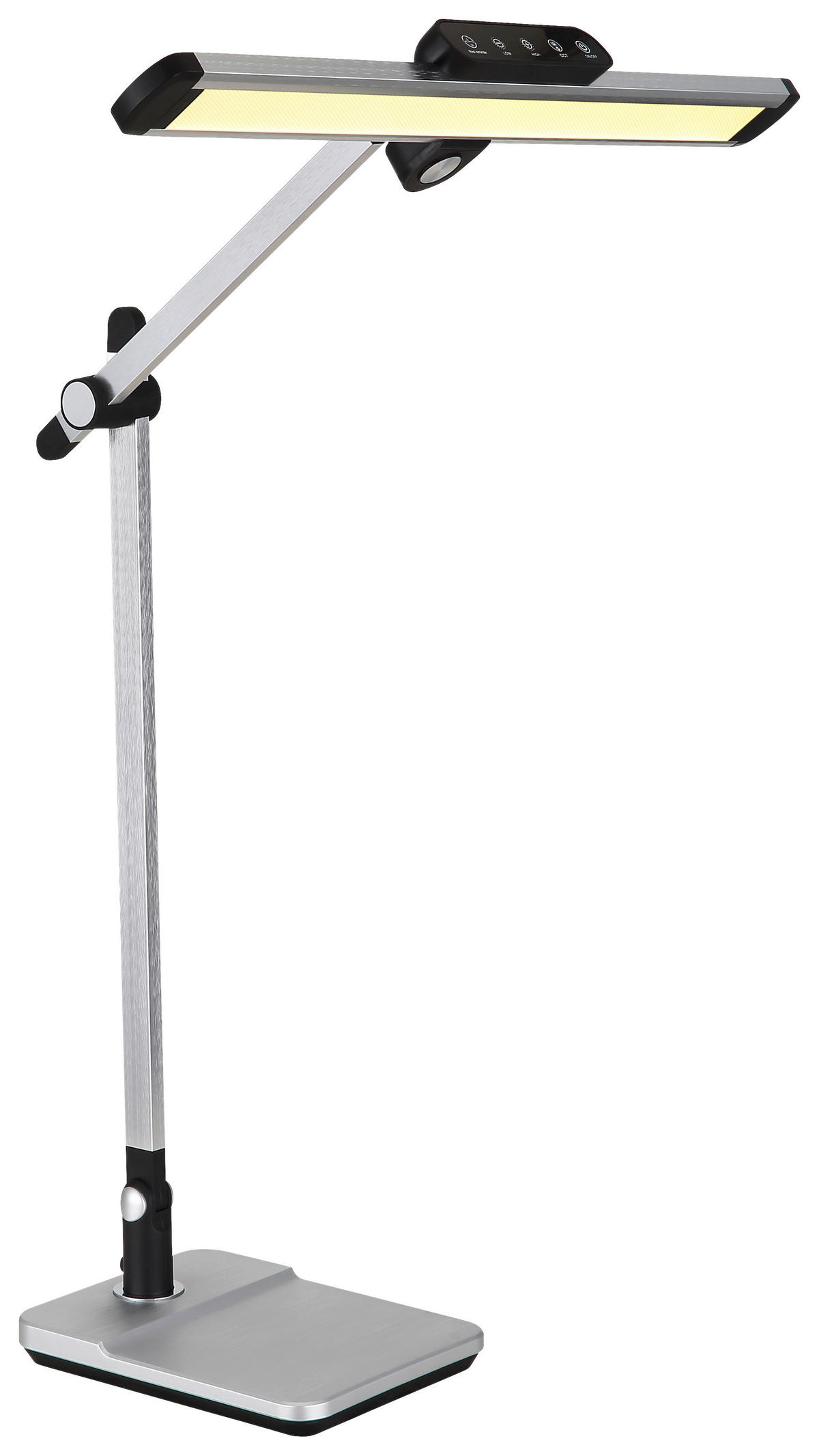 GLOBO LED-Tischleuchte silber schwarz Kunststoff Aluminium B/H/T: ca. 50x61,2x36,8 cm LOPIRA - schwarz/silber (50,00/61,20/36,80cm) - GLOBO