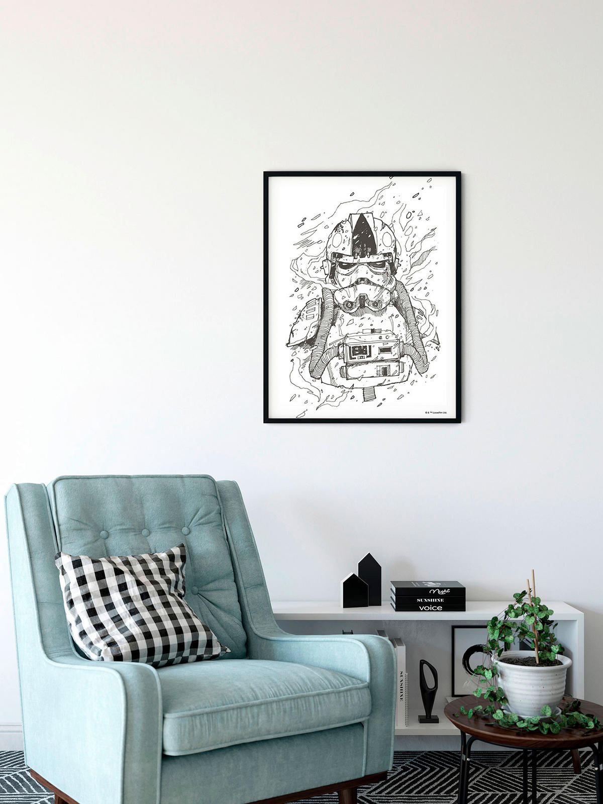 Komar Poster Star Wars Pilot Drawing Star Wars B/L: ca. 40x50 cm Star Wars Pilot Drawing - (40,00/50,00cm) - Komar