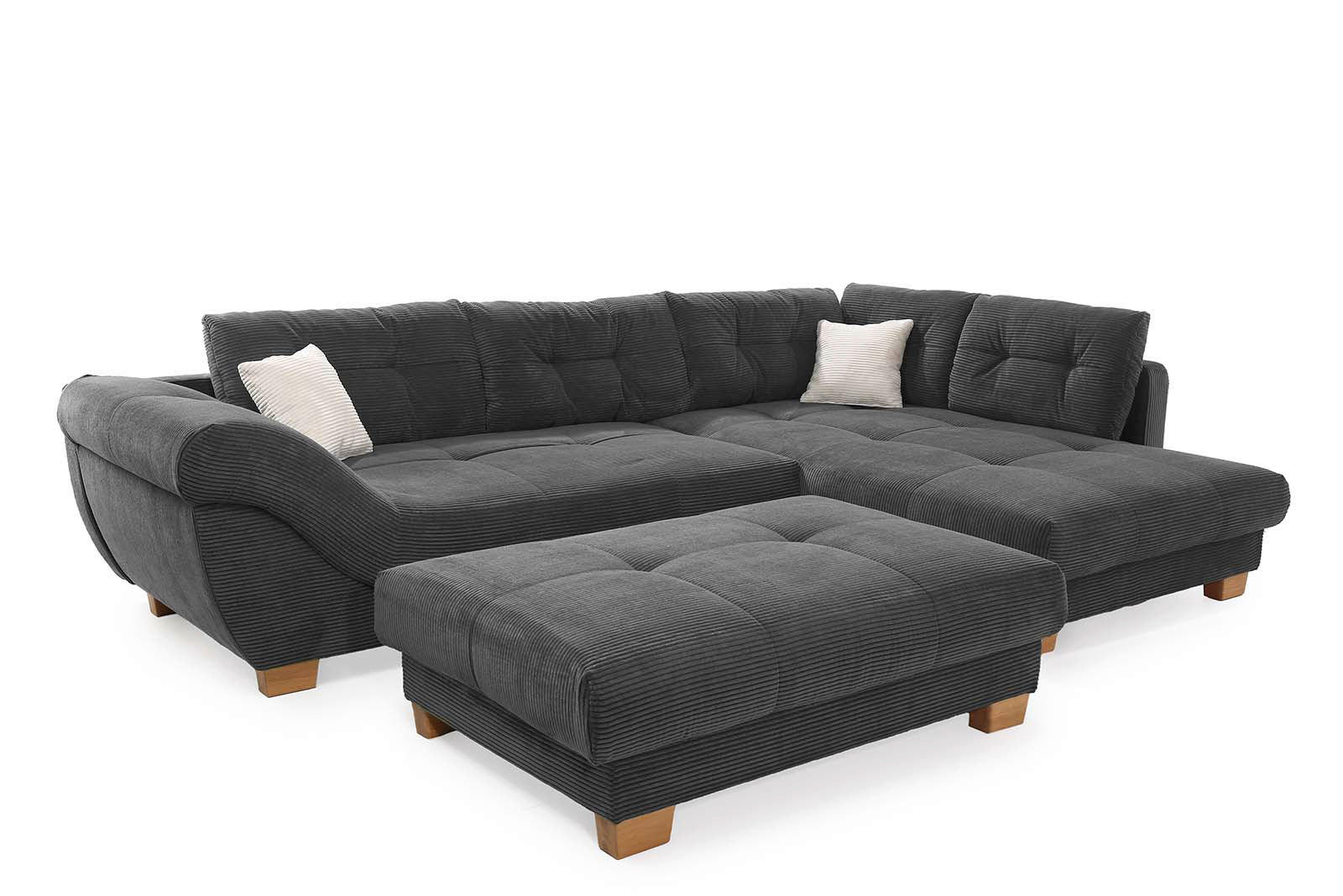 Ecksofa grau Microfaser B/H/T: ca. 346x90x221 cm Siero_Ecksofa - Eiche/grau (346,00/90,00/221,00cm)