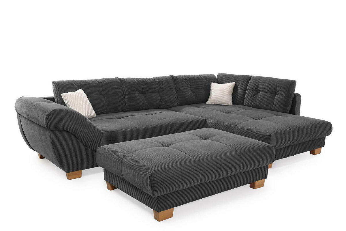 Ecksofa grau Microfaser B/H/T: ca. 346x90x221 cm Siero_Ecksofa - Eiche/grau (346,00/90,00/221,00cm)