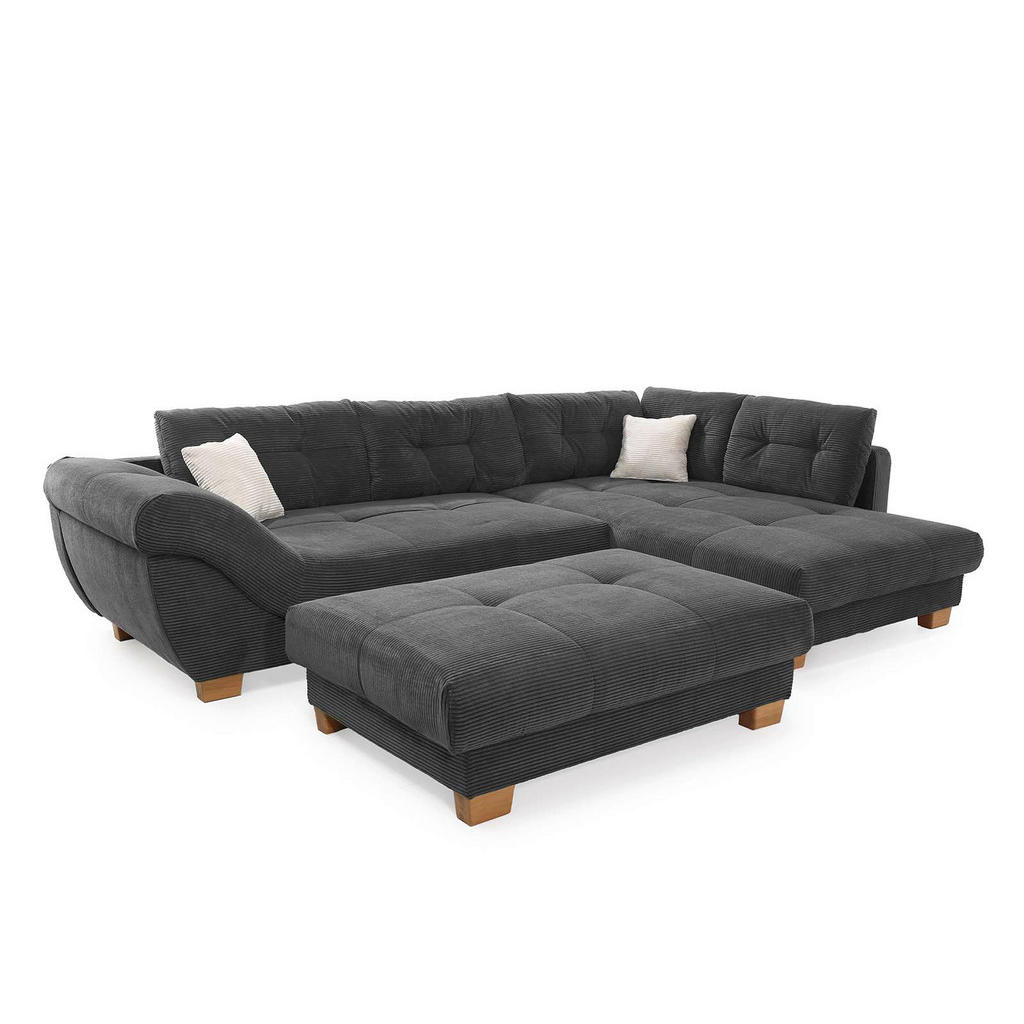 Thumbnail - Ecksofa grau Microfaser B/H/T: ca. 346x90x221 cm