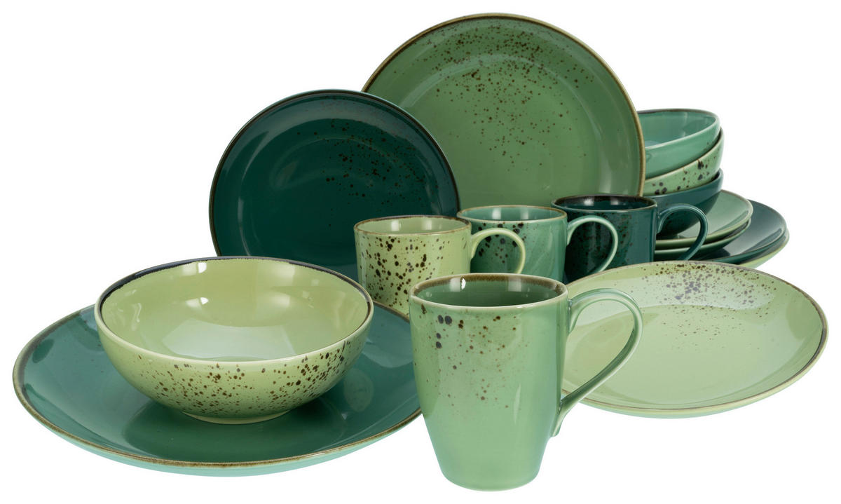 CreaTable Kombiservice Nature Collection GREEN LIFE grün Keramik Nature Collection GREEN LIFE - grün - CreaTable